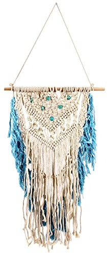 Sirxlevcy Wall Hanging Macrame Curtain Bohemian Hand Woven Tapestry Perfect Door Curtain Macrame for Bedroom Decoration 45 x 75cm