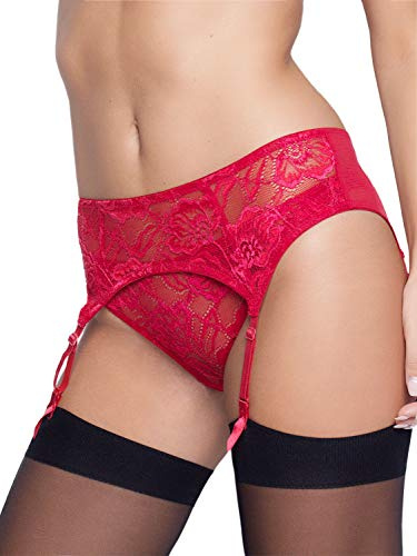 After Eden Anna Women's Garter Belt - Red - Size L
