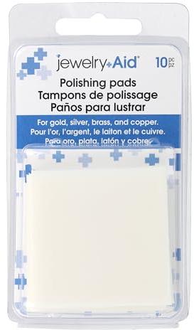 The Beadsmith Jewelry Aid Polishing Pads | 2 Pre-Treated Foam Squares with Micro Abrasives, Use to Brighten, Polish and Remove Tarnish Jewelry Components, Pack of 10