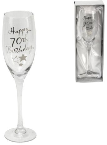 Juliana Happy 70th Birthday Champagne Glass Flute in Gift Box G31870