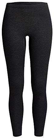 Conta Thermo Lange Hose, Damenleggings mit natürlicher Baumwolle, wärmeisolierende Thermo-Leggings, Lange Unterwäsche, Farbe: Schwarz Melange, Größen: 36/XS - 50/4XL