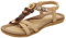 YOUJIA Rétro Confortable Intérieure Nu Pieds Femme Plates Sandales Abricot 38
