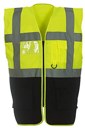 Yoko Multifunktionale Herren-Hochsicherheitsweste yk002/hvw801. Größe L gelb/schwarz