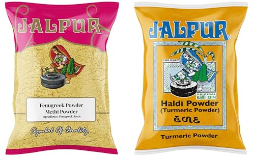 Jalpur Millers Spice Combo Pack – Fenugreek Powder 100g & Turmeric Powder 100g (2 Pack) | Authentic Indian Spices for Cooking, Curries & Seasoning – Freshly Ground Aromatic Spice Blend