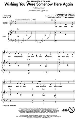 Hal Leonard Wishing You Were Somehow Here Again (from The Phantom of the Opera) SSA arranged by Mac Huff