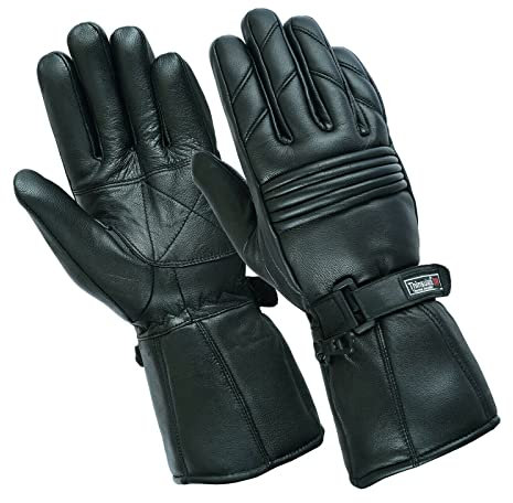 Mens Leather Winter Thermal Labelled Waterproof Inserts Thinsulate Motorcycle Gloves XL