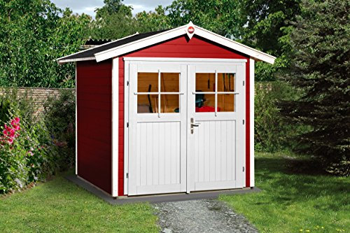 Weka Gartenhaus 224 Größe 2 mit Doppeltür schwedenrot