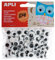 Apli kids 013263 Sachet de 100 Yeux Mobiles Adhésifs Ronds sans Cils tailles Assorties