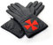 THE MASONIC COLLECTION Schwarze Tempelritter Lederhandschuhe – mit rotem Kreuz-Symbol – ideales Freimaurer-Geschenk für Männer, Schwarz , L