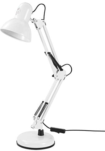 LED Desk Lamp, KATSU E27 Bulb Socket Classical Clamp on Adjustable Swing Arm Table Lamp, Flexible Desk Light for Office Table Reading Working Crafts Painting and More, White 475198