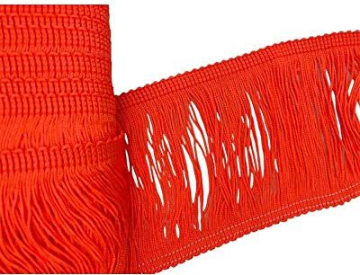 Passamaneria Frangia Tripolina Fluo Tinta Unita Ballo Latino Danza Alta 10 Cm