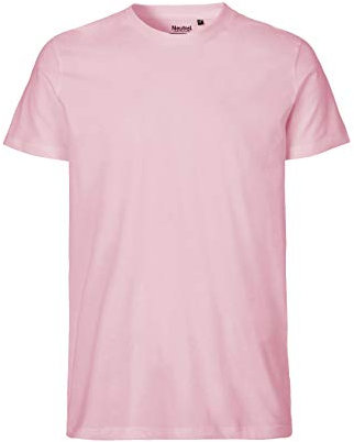 -Neutral- T-Shirt, 100% Bio-Baumwolle. Fairtrade, Oeko-Tex und Ecolabel Zertifiziert, Textilfarbe: Hellrosa, Gr.: L