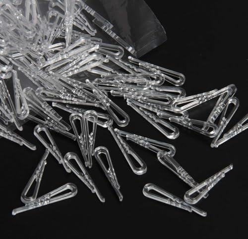 SBYURE 500 PCS Clear Plastic Alligator Clips Transparent Plastic Shirt Clips U Clips for Ties, Pants,Shirts Hold Garments in Place
