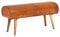 FineBuy Sitzbank Echtleder/Massivholz Bank 100x53x40 cm, 2er Polsterbank Flur Springbock Braun, Kleine Bettbank Leder, Dielenmöbel Flurbank