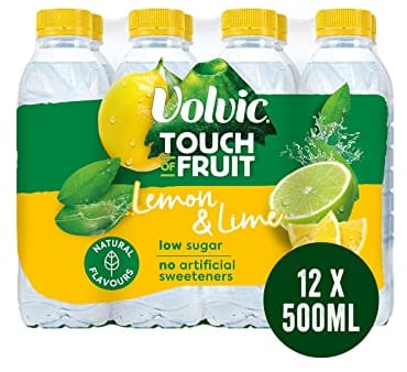 Volvic Touch of Fruit Low Sugar Lemon & Lime Natural Flavoured Water ,12 x 500ml