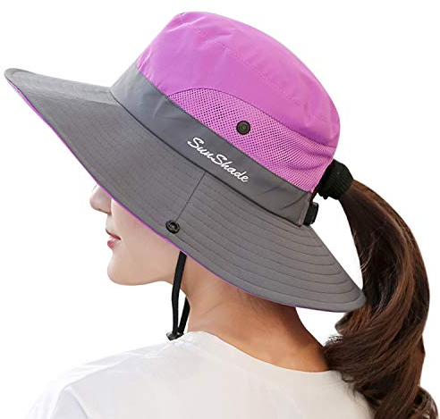 LAEMILIA Capeline Femme Casual Chic Eté Pliable Lacet Anti-Soleil Chapeau de Paille Melon Plage (Type 1, Violet)