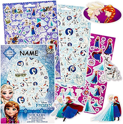 alles-meine.de GmbH über 250 TLG. XL Set - Aufkleber/Sticker - die Eiskönigin - Frozen - inkl. Name - selbstklebend - Stickerblock - für Mädchen & Jungen - Stickerset Kinder ..