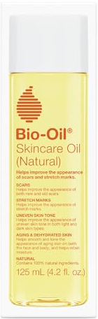 Bio-Oil Natural Skincare Oil, Serum for Scars and Stretch Marks, Face and Body Moisturizer for Dry Skin, Hair Oil, For All Skin Types, 4.2 Oz