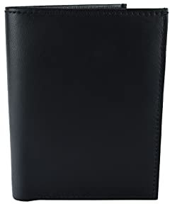 GRESEL Portefeuille Homme en Cuir Véritable avec Porte-Monnaie et Pince à Billets à Double Compartiment