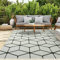 VIMODA Teppich Rauten Muster In- und Outdoor Tauglich Robuster Flachgewebe 100% Polypropylen Weiß, Maße:60x100 cm