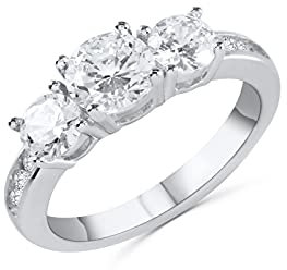 Anellissimo Ring Trilogy Seitensteine Damen 925er Silber mit Zirkonia -, Silber