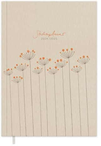 Studienplaner 2024 2025, A5 Semesterplaner für Uni & FH, 2 Seiten pro Woche, schöner Design Terminkalender für Studenten, Sep. 2024 - Sep. 2025, Softcover, creme beige, klimaneutral