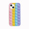 Fidget Toys Handyhülle für iPhone 13 Hülle,3D Pop Fidget Sensory Toy Regenbogen Silikon Hülle,Pop Bubble Stress Relief Zappeln Silikon TPU Schutzhülle Stoßfest Hülle für Mädchen Frauen