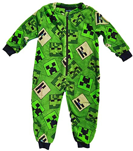 Minecraft Kinder Jumpsuit Overall Pyjama Strampelanzug Gr.98/104 Jungen + Mädchen 3-4 Jahre
