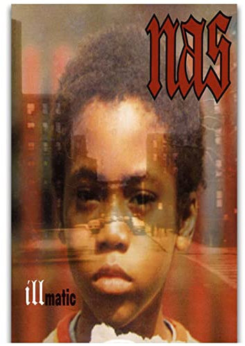 TSALF Kunstwerk Malerei Leinwanddrucke Kein Rahmen Albumcover Illmatic NAS Rap Hip Hop Musik Rapper Star Malerei Druck auf Seidenleinwand 60x90cm