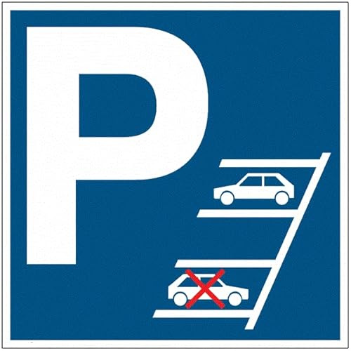 CARTELLO IN LAMIERA SCATOLATA QUADRATO 60X60 cm - obbligo per parcheggio in retromarcia - SEGNALE CATARIFRAGENTE (CARTELLO CLASSE 2)