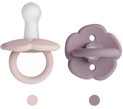 Moonkie Schnuller 2 Stück, Schnuller Silikon 6+ Monate, BPA-freier, Extra Weicher Schnuller für Babys, Baby Schnuller 6-18 Monate