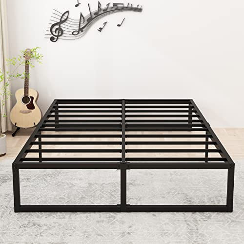 Lutown-Teen 14 Inch Queen Bed Frame with Heavy Duty Steel Slat Support