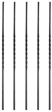 Gal Industrial 5 Stück Geländerstab einmal gedreht Torstab 12x12x950 mm Geländer Zaunstab Zierstab Stab