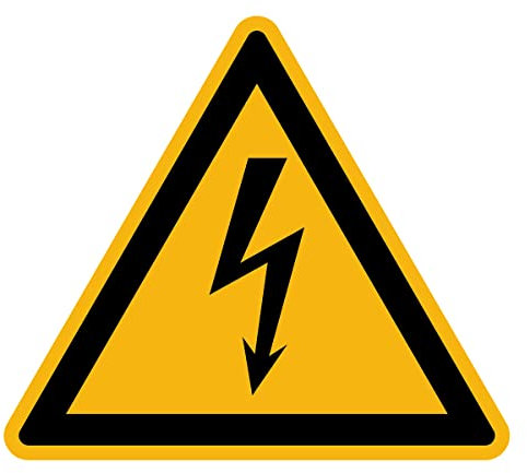 Autocollant Danger Warning Avertissement NF ISO7010 - Sticker Adhésif Signalétique Triangulaire Laminé Plastifié Résistant à l'eau et aux UV - Electricité - 10x10 cm