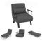 COSTWAY Sofá Cama Convertible, Silla de Dormir Individual Tri-Fold con Respaldo Ajustable de 6 Posiciones, Cojín Desmontable y Asiento Tapizado, Estructura Metálica Plegable para Hogar (Gris)