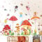 DECOWALL DS12-8075 Wandtattoo Pilze Feen Wandaufkleber Elfen und Feen Wandsticker Kinderzimmer Babyzimmer Schlafzimmer Wanddeko Mädchen