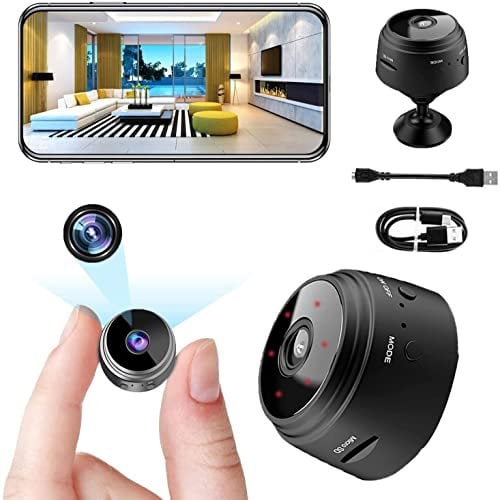 JRLinco Mini Spy Camera, Wireless Camera 1080P Full HD Audio and Video, Hidden Secret Baby Monitor Home Security Surveillance Cam Night Vision Motion Detection /, Black - Mini-a9