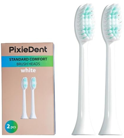 PixieDent Diamond Schallzahnbürste Tipps Standard für elektrische Schallzahnbürste 2 Stück Weiß (Standard Comfort)