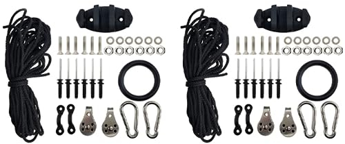 LIGUSTRUM 2X Anchor Trolley Kit Aufblasbares, Robustes Kajak Kanu Anchor Auto Kit System mit Zubehör