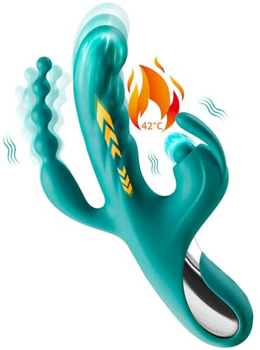 G-Punkt Rabbit Vibrator - 3 in 1 Anal Dildo Sex Toys mit 5 * 10 * 7 Thrust Vibrationsmodi Vibratorensets für Frauen, Silikon Vibratoren Dildos Klitoris Stimulator Erotik Sex Spielzeug für die Paare