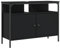 vidaXL Armoire Lavabo de Salle de Bain, Placard sous Vasque avec Porte, Meuble de Rangement, Organisateur de Toilette Intérieur, Noir