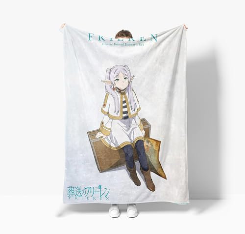 Anjinguang Anime-Decke, Frieren: Beyond Journey's End, ultraweiche Micro-Fleece-Decke für Seife, Bett, Dekoration, Reisen, Nickerchen, Cartoon-Überwurf, Decke, Schlafzimmer-Zubehör, Geschenk