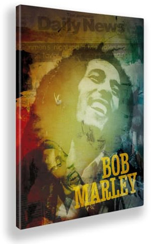 Giallobus - Gemälde - 03 - Tribute Bob Marley - Leinwand mit Standardrahmen - 50x70 - Bereit zum Aufhängen - Moderne Gemälde für zu Hause