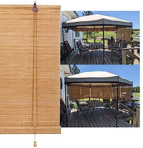 Schilf Vorhang Bambus Rollos füR Fenster Rollo Outdoor Wetterfest SchilfvorhäNge Sonnenschutzrollo Senkrecht AußEnrollo füR Dachterrasse Balkon Dachfenster Vintage-Vorhang