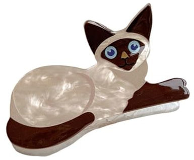 Fermaglio per capello a forma di gatto, antiscivolo e presa forte in acetato, elegante accessoio per ragazze