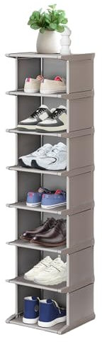 Schuhregal mit 8 Ebenen: Schuhschrank 30 x 28 x 121 cm Schmal und Hoch Metallgestell Shoe Rack, Schuhaufbewahrung für Eingänge Korridore Ecken und Schränke (Schuhregal mit 8 Ebenen)