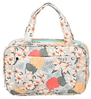 Cyrank Stricktasche, Garn-Aufbewahrungstasche, Reise-Häkeltasche, Tragbare Stricktasche Für Häkelnadeln Und Anderes Zubehör, Blumenmuster