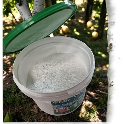 Pintura blanca para árboles frutales – 1 kg de cal de jardín en práctico cubo, pintura de árbol para protección contra heladas y cuidado