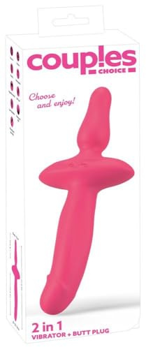 Couples Choice 2in1 Vibrator + Anal Plug Rosa 2,2-3,6 cm