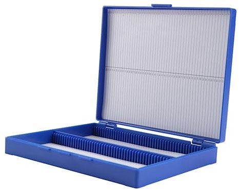 YKMYXZ, Royal Blue Plastic Rectangle Hold 100 Microslide Slide Microscope Box